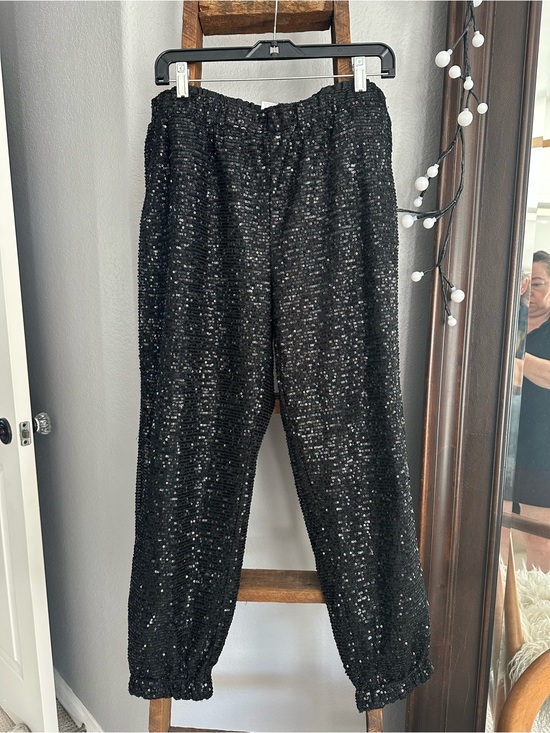 Pants - Sequin Jogger Style Black Pants size XL